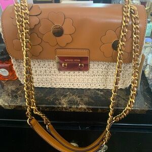 Micheal Kors Sloan leather and crotchet chain bag